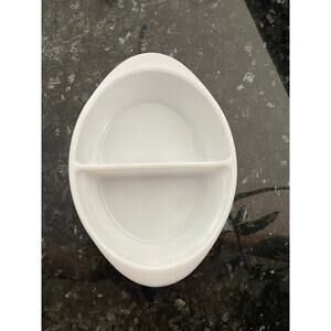 White Glasbake Divided Casserole